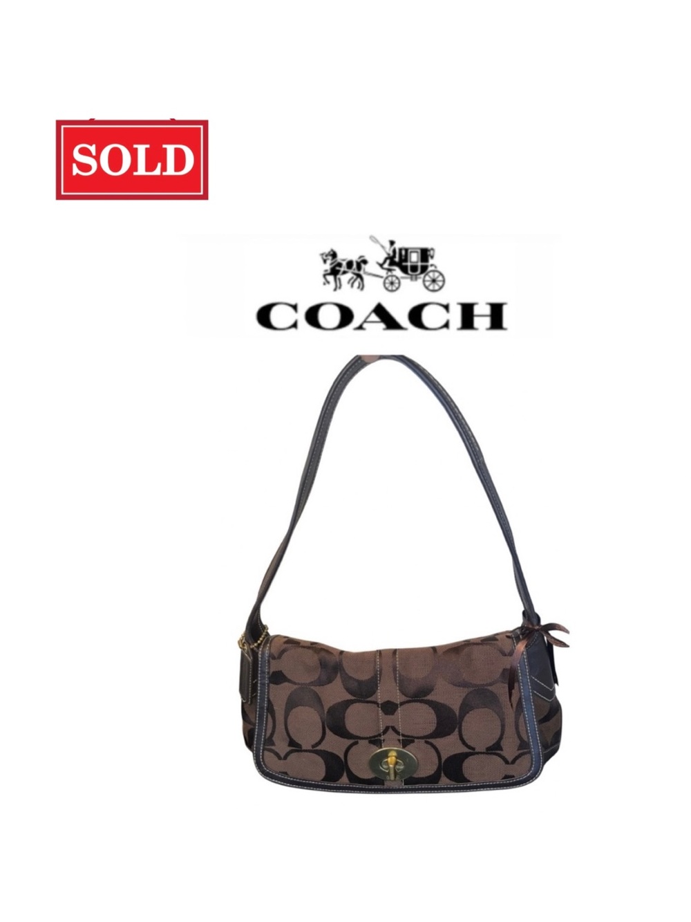 Coach Ergo Dark Brown Signature Shoulder Bag